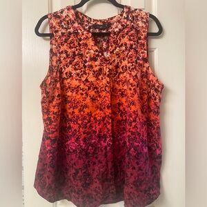 Apt 9 Sleeveless Ombre Colors Button Up Top  Size XL